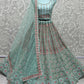 A Line Lehenga Net Aqua Blue Diamond Lehenga Choli