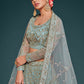 Lehenga Choli Net Aqua Blue Dori Work Lehenga Choli