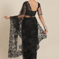 Classic Net Black Embroidered Saree