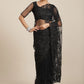 Classic Net Black Embroidered Saree