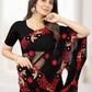 Designer Net Black Embroidered Saree