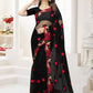 Designer Net Black Embroidered Saree