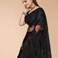 Classic Net Black Embroidered Saree