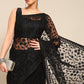Contemporary Net Black Embroidered Saree