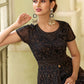 Floor Lenght Salwar Suit Net Black Embroidered Salwar Kameez