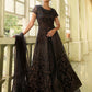 Floor Lenght Salwar Suit Net Black Embroidered Salwar Kameez