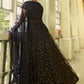 Floor Lenght Salwar Suit Net Black Embroidered Salwar Kameez