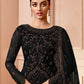 Palazzo Salwar Suit Net Black Embroidered Salwar Kameez