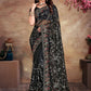 Contemporary Net Black Cord Work Saree