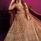 Salwar Suit Net Brown Embroidered Salwar Kameez