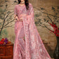 Classic Net Pink Cord Work Saree