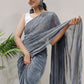 Contemporary Net Grey Fancy Work Saree