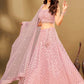 Lehenga Choli Net Pink Cut Dana Lehenga Choli