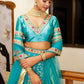 Lehenga Choli Net Turquoise Diamond Lehenga Choli