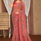 Trendy Saree Net Peach Digital Print Saree
