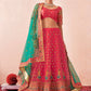 A Line Lehenga Net Pink Embroidered Lehenga Choli