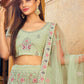 A Line Lehenga Net Sea Green Diamond Lehenga Choli