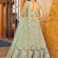 A Line Lehenga Net Sea Green Diamond Lehenga Choli