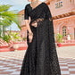 Trendy Saree Net Black Embroidered Saree