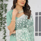 Classic Net Green Embroidered Saree