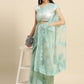 Classic Net Sea Green Embroidered Saree