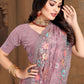 Contemporary Net Lavender Cord Work Saree