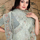 Contemporary Net Grey Cord Work Saree