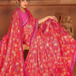 Contemporary Net Pink Digital Print Saree