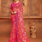 Contemporary Net Pink Digital Print Saree