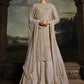 Salwar Suit Net Grey Embroidered Salwar Kameez