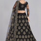 Lehenga Choli Net Black Embroidered Lehenga Choli