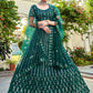 Lehenga Choli Net Green Embroidered Lehenga Choli