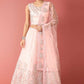 A Line Lehenga Net Pink Embroidered Lehenga Choli