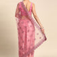 Contemporary Net Pink Embroidered Saree