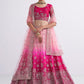 Lehenga Choli Net Pink Embroidered Lehenga Choli