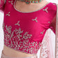 Lehenga Choli Net Pink Embroidered Lehenga Choli