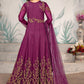 Anarkali Suit Net Purple Embroidered Salwar Kameez