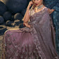 Classic Net Purple Embroidered Saree