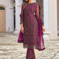 Pakistani Salwar Suit Net Purple Embroidered Salwar Kameez