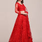 Lehenga Choli Net Red Embroidered Lehenga Choli