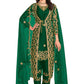 Straight Salwar Suit Net Green Cord Work Salwar Kameez