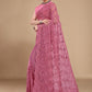 Trendy Saree Net Pink Embroidered Saree