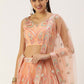 A Line Lehenga Net Peach Dori Work Lehenga Choli