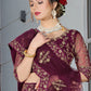 Lehenga Choli Net Purple Cord Work Lehenga Choli