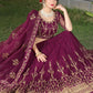 Lehenga Choli Net Purple Cord Work Lehenga Choli