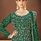 Floor Lenght Salwar Suit Net Green Diamond Salwar Kameez