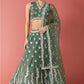 Lehenga Choli Net Green Embroidered Lehenga Choli