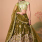 A Line Lehenga Net Green Dori Work Lehenga Choli