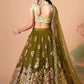 A Line Lehenga Net Green Dori Work Lehenga Choli