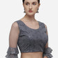 Designer Blouse Net Grey Embroidered Blouse